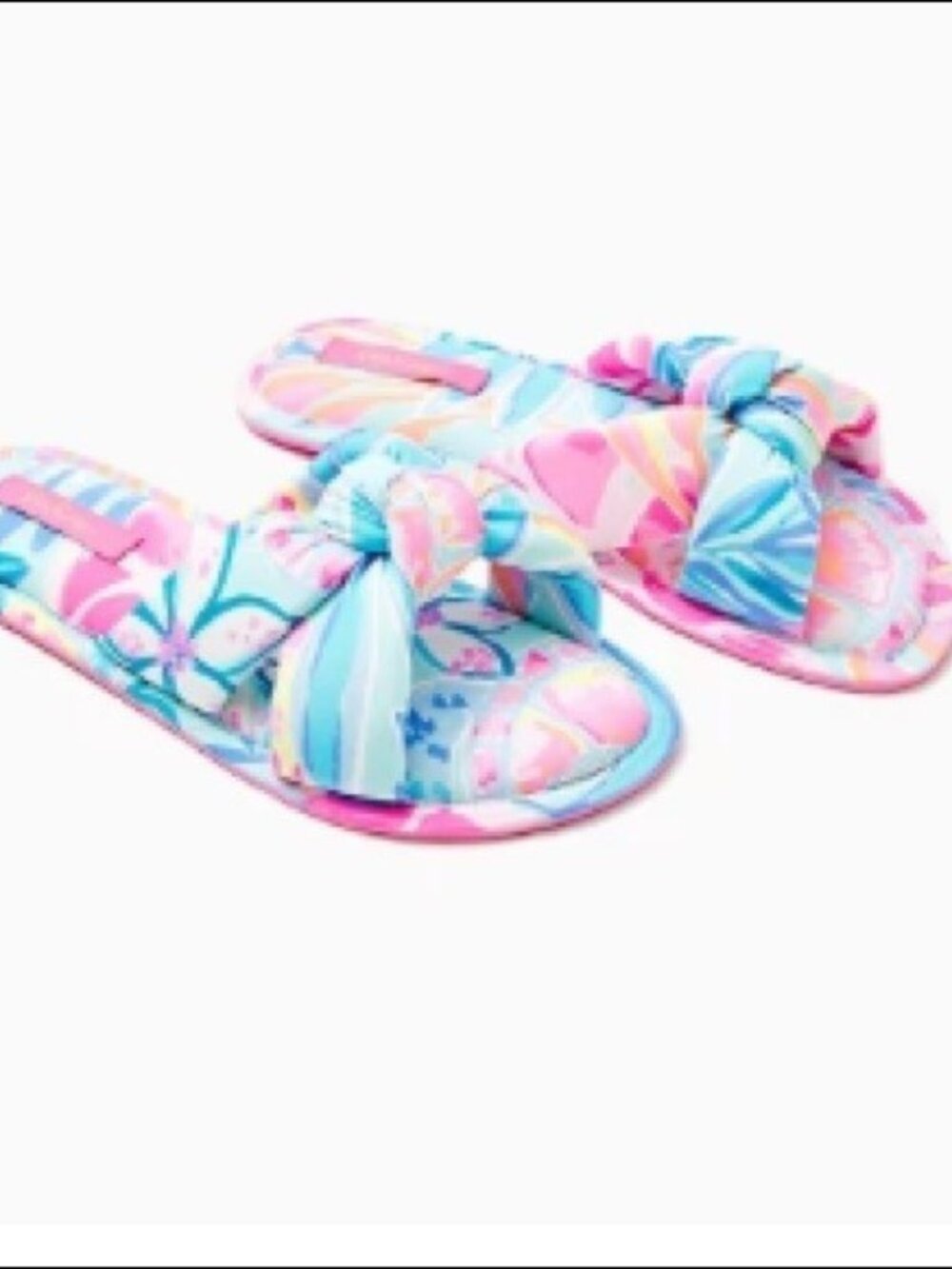NWT Lilly Pulitzer L/XL Pool Slipper Sea Glass Aqua Rainforest Retreat